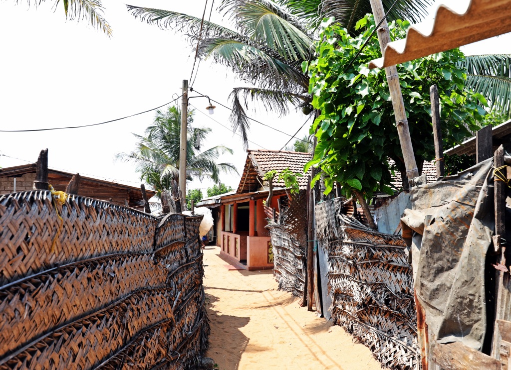 Fishermen's homes, Negombo Beach