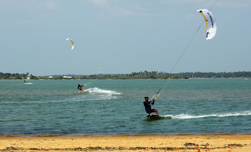 Kite surfers, Kalpitiya Lagoon