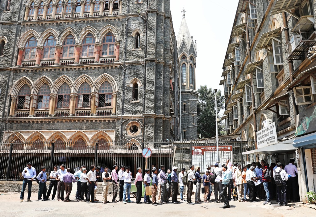 Line up at the High Court gates. Mumbai