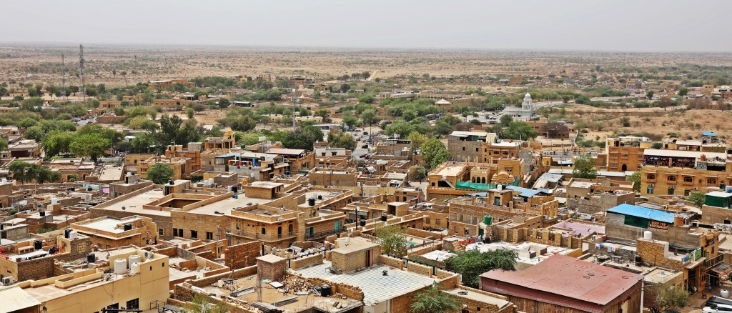 Jaisalmer City with Thar desert in the background