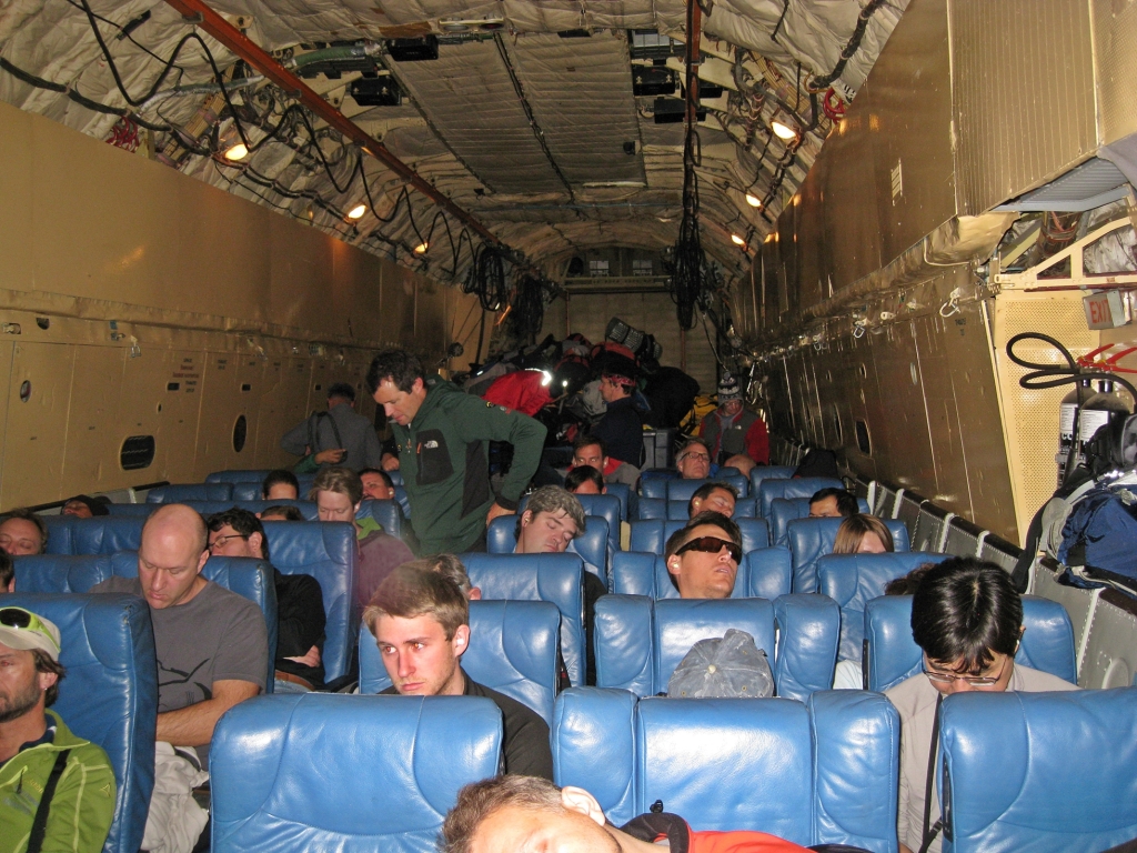 Inside the Ilyushin Il-76 plane
