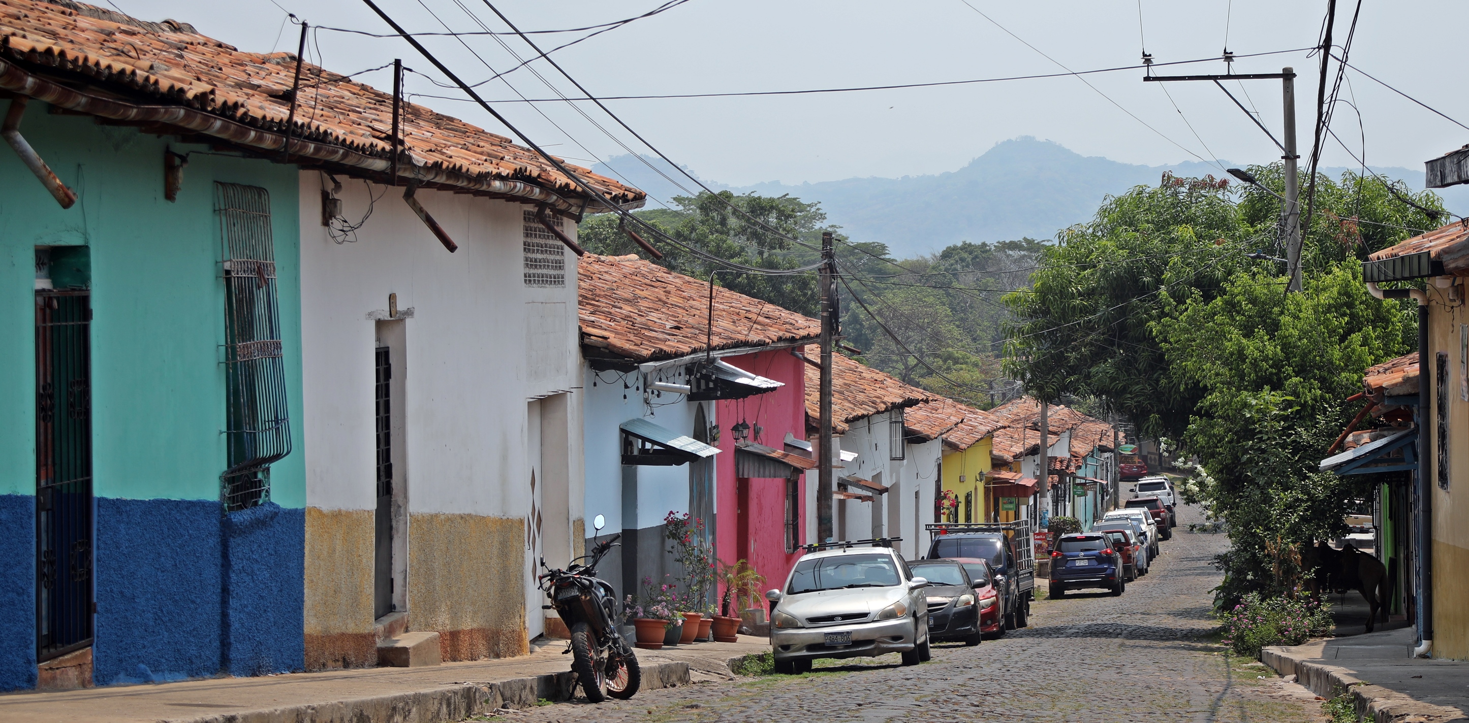 Colourful heritage homes,, Suchitoto, El Salvador