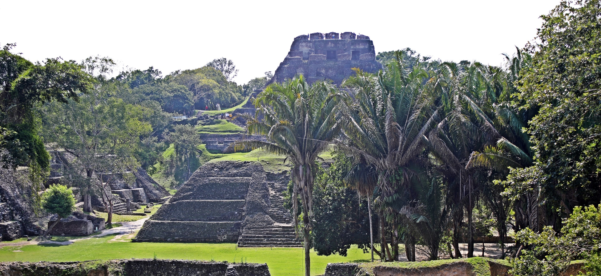 View of El Castillo from palace, Xunantunich, Belize