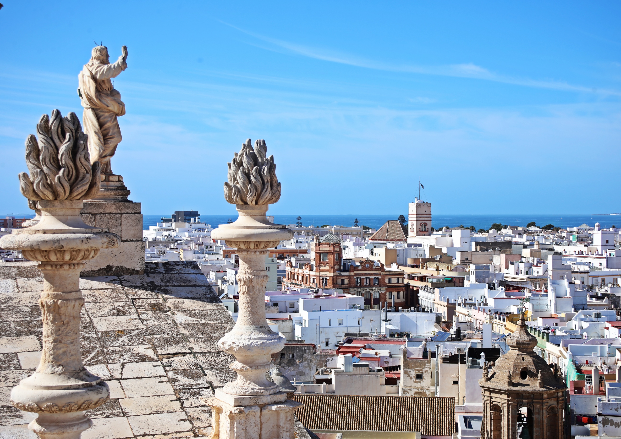 View from tower, Cádiz Cathedral, Spain