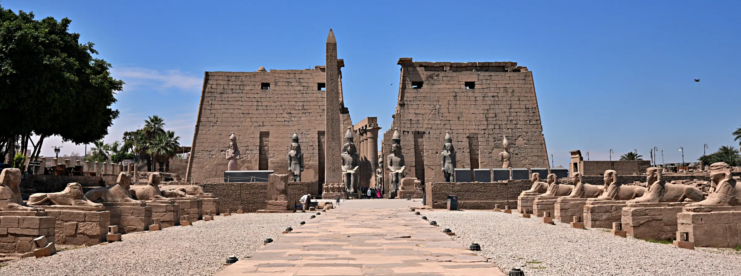 Avenue of Sphinxes and Ramses II Pylon, Luxor Temple, Luxor, Egypt